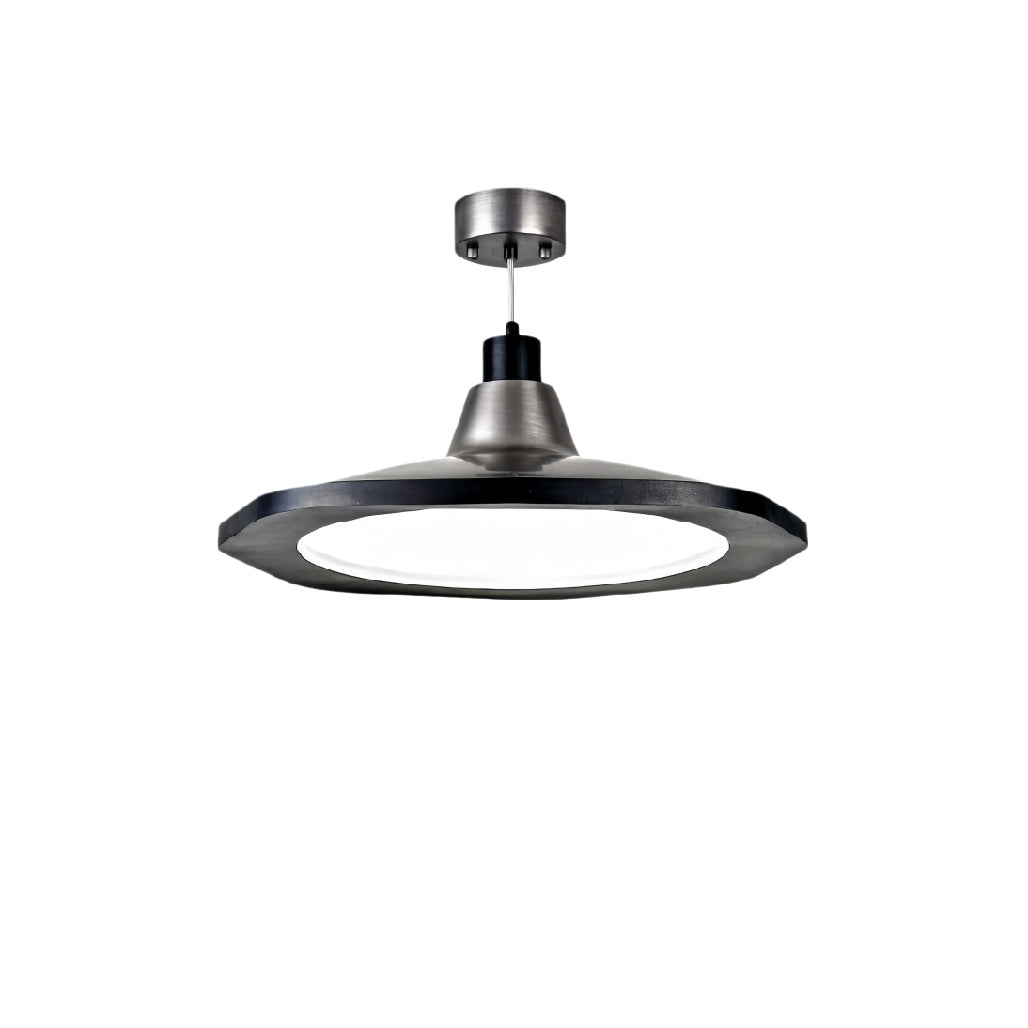 Moderne hanglamp met metalen afwerking en diffuser**