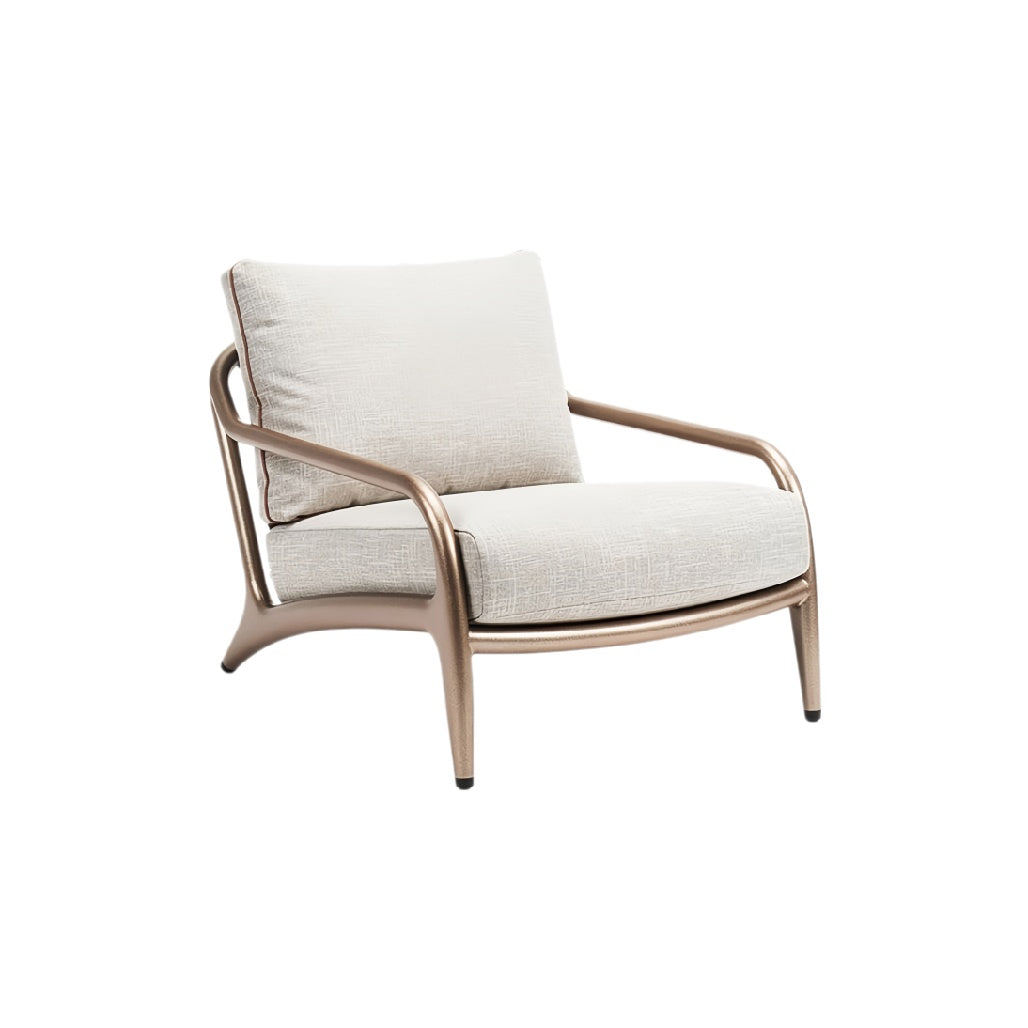 **Moderne fauteuil met metalen frame en comfortabele kussen**