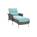 Modulaire ligstoel met gestreept kussen in turquoise en grijs**