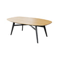 Moderne ovale houten tafel met stalen poten**