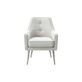**Moderne Witte Armstoel met Metalen Poten**