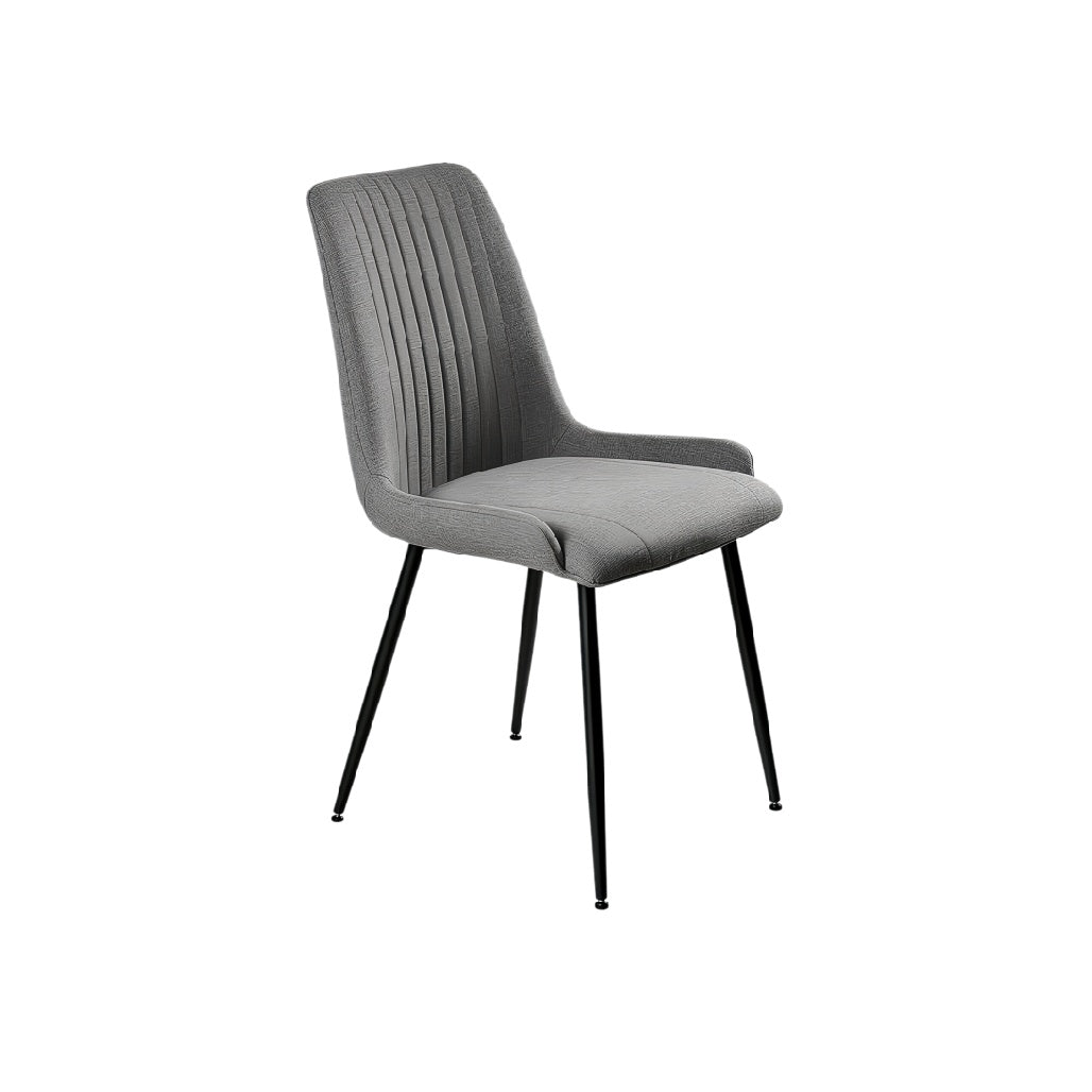 Strakke Grijze Eetstoelen met Zwarte Poten**