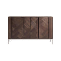 **Modern houten dressoir met geometrisch patroon**