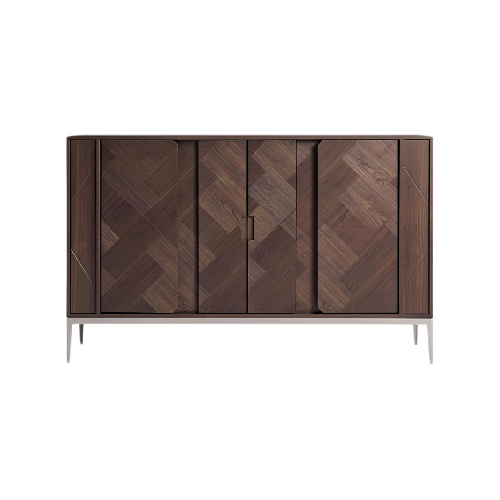 **Modern houten dressoir met geometrisch patroon**