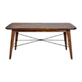 Moderne houten eettafel met industriële onderstel en geometrisch ontwerp"**